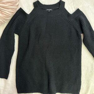 Black Cold Shoulder Sweater